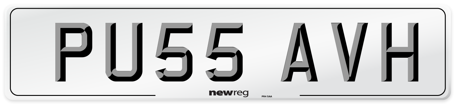 PU55 AVH Number Plate from New Reg